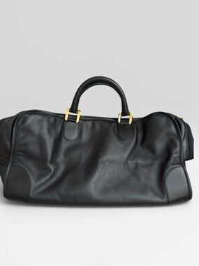 Loewe Amazona 50 Black  Leather Top Handle Bag preloved